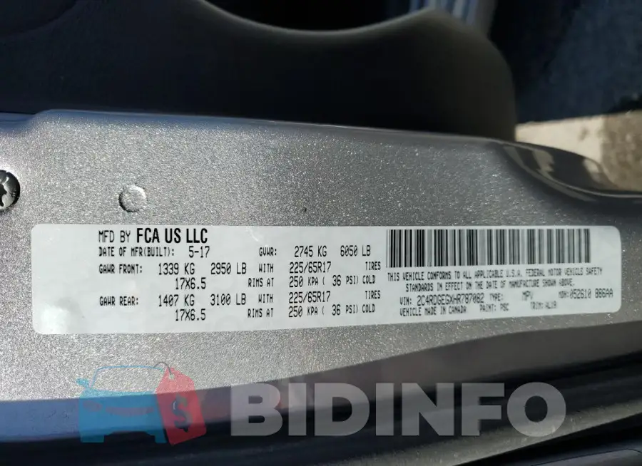2C4RDGEGXHR787082 Photo# 13