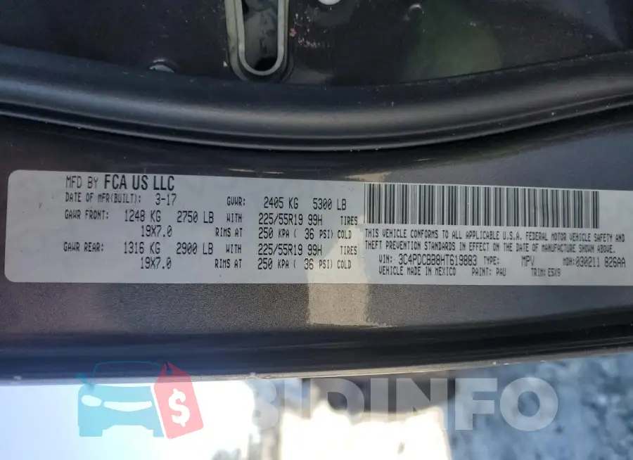 3C4PDCBB8HT619883 Photo# 13