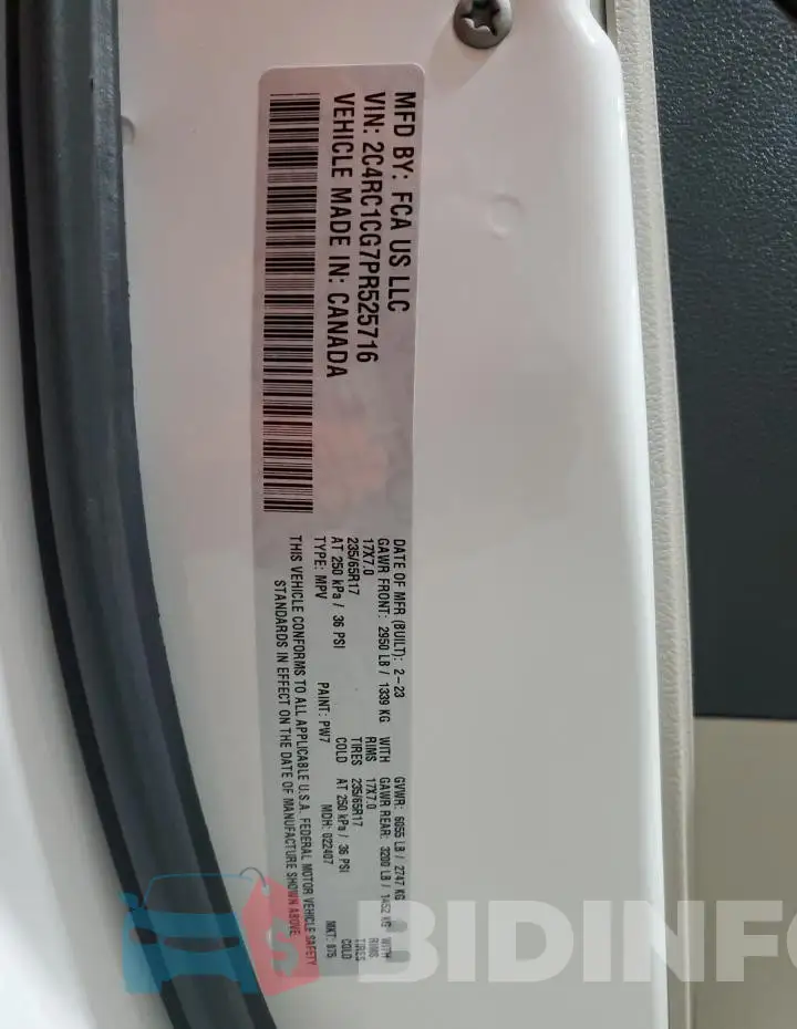 2C4RC1CG7PR525716 Photo# 14