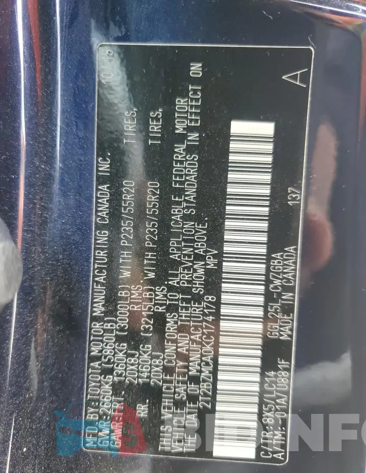 2T2BZMCA0KC174178 Photo# 12
