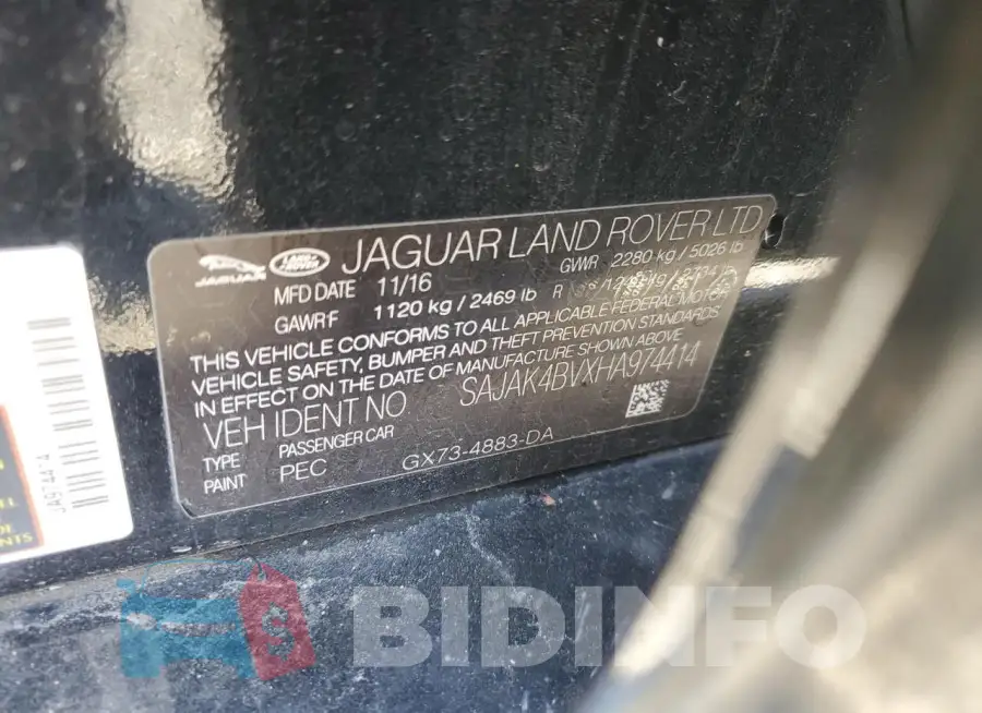 SAJAK4BVXHA974414 Photo# 12