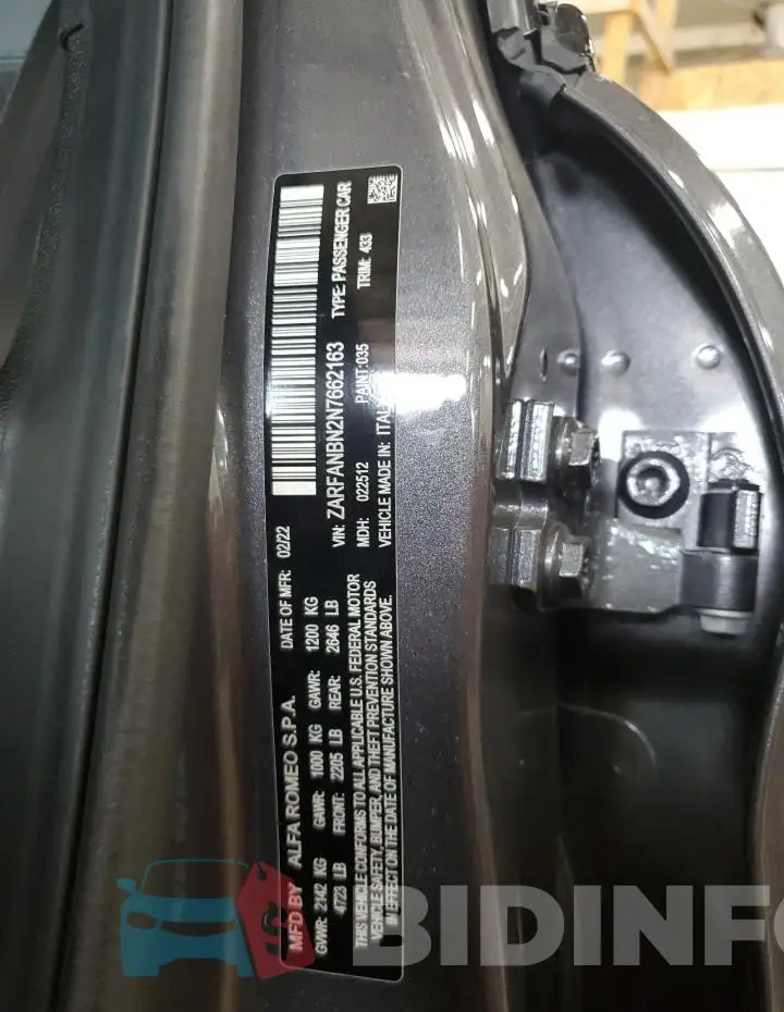 ZARFANBN2N7662163 Photo# 12