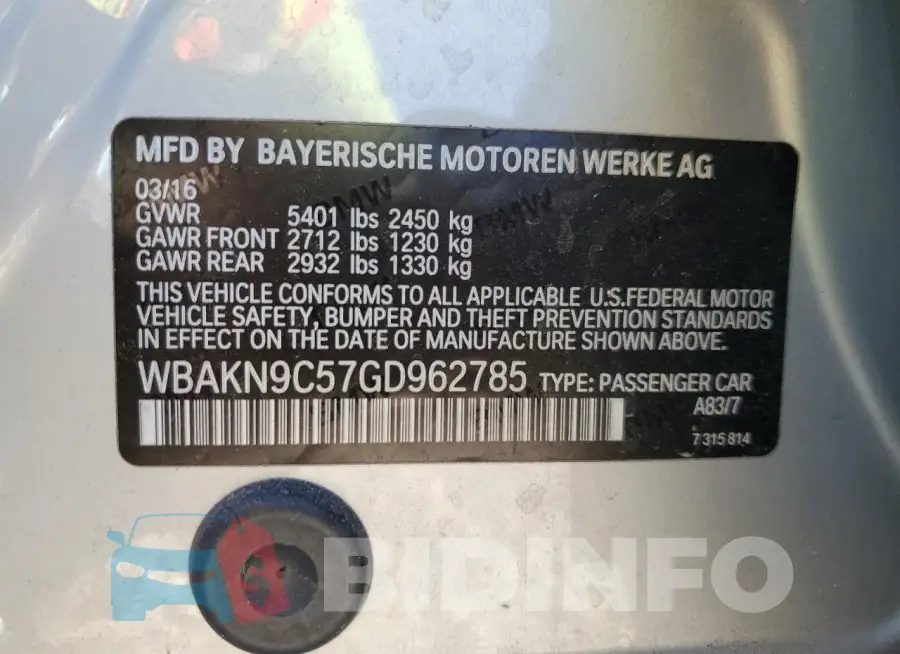 WBAKN9C57GD962785 Photo# 12