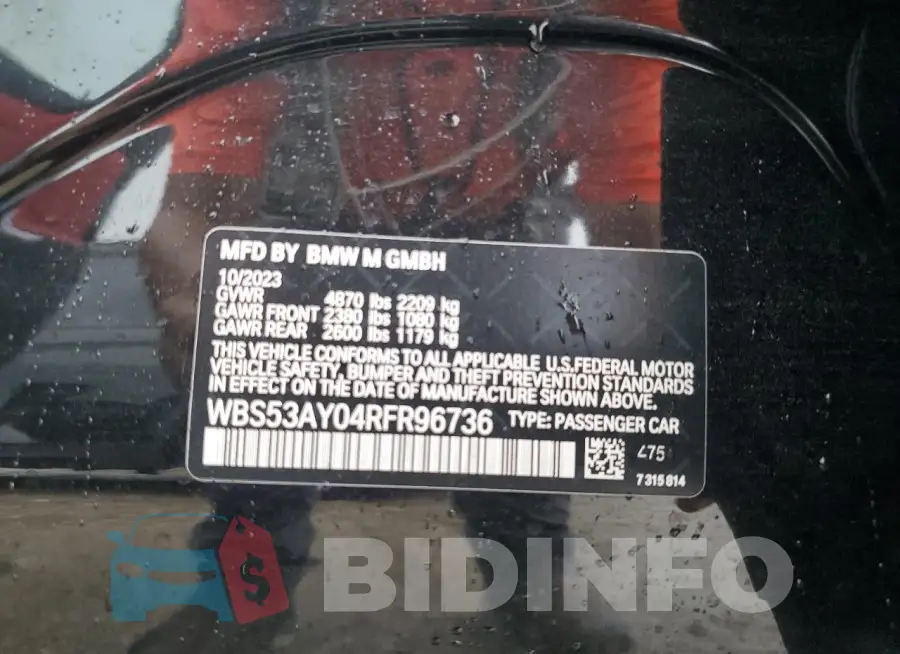WBS53AY04RFR96736 Photo# 13