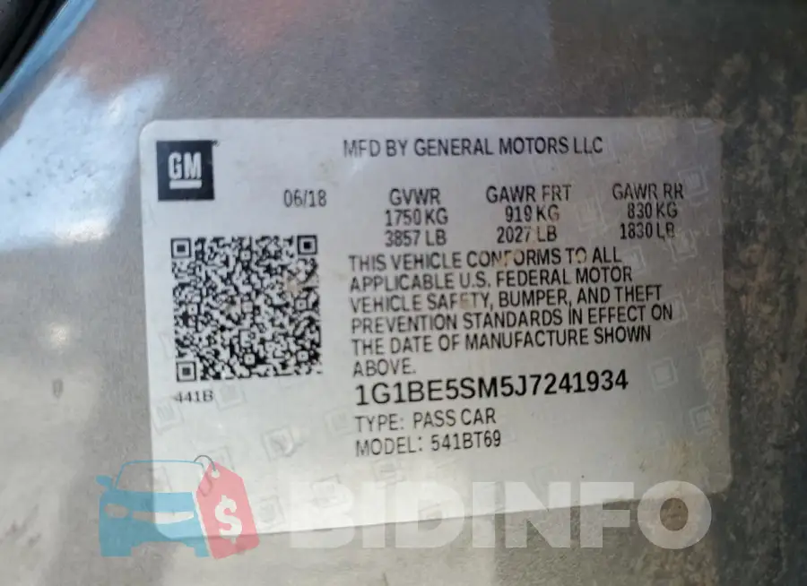 1G1BE5SM5J7241934 Photo# 13