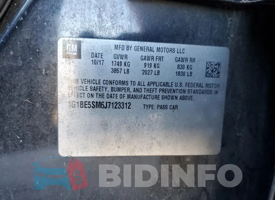 1G1BE5SM6J7123312 Photo# 12