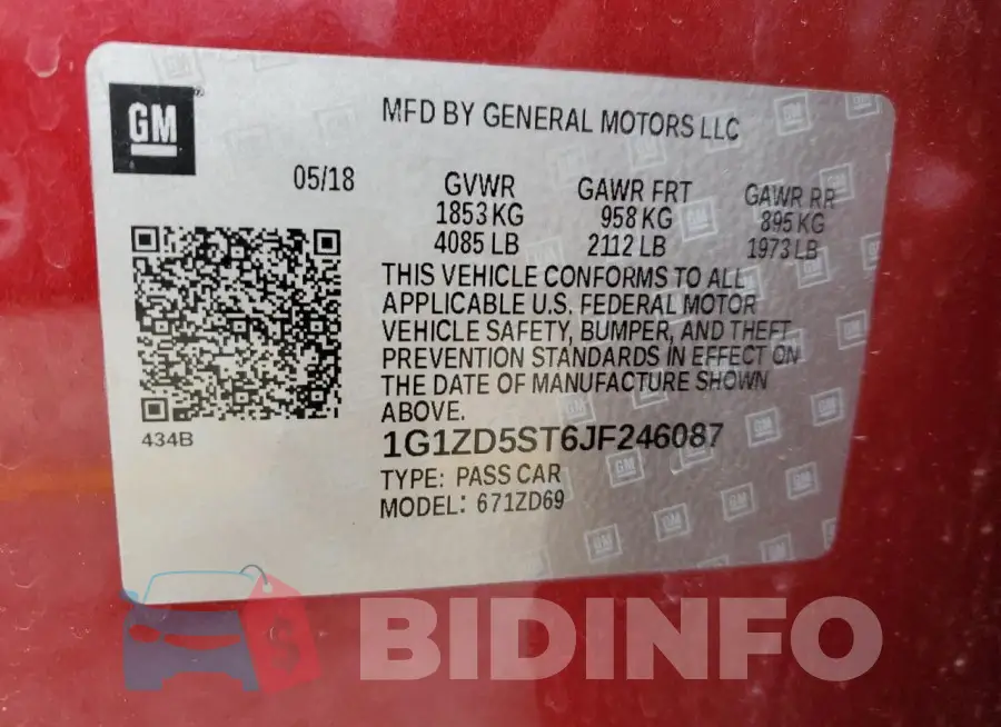 1G1ZD5ST6JF246087 Photo# 12