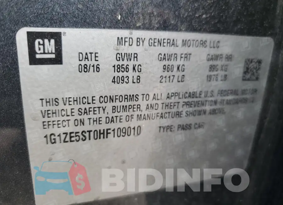 1G1ZE5ST0HF109010 Photo# 12