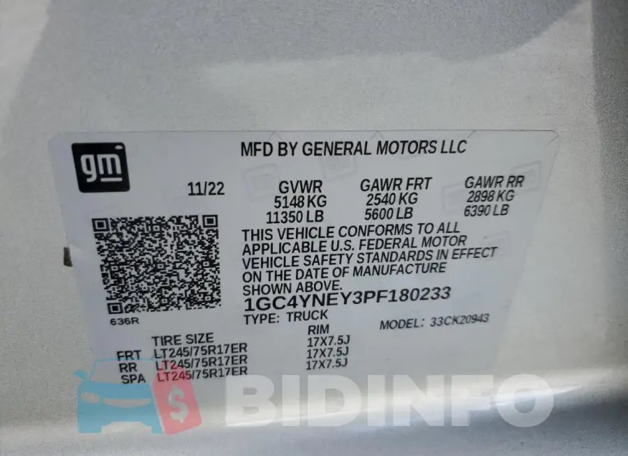 1GC4YNEY3PF180233 Photo# 12