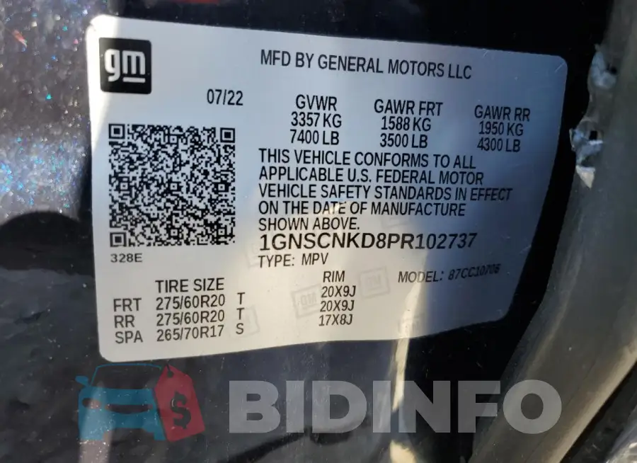 1GNSCNKD8PR102737 Photo# 13