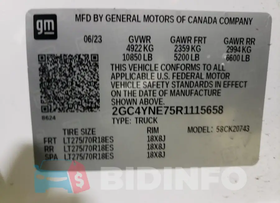 2GC4YNE75R1115658 Photo# 12