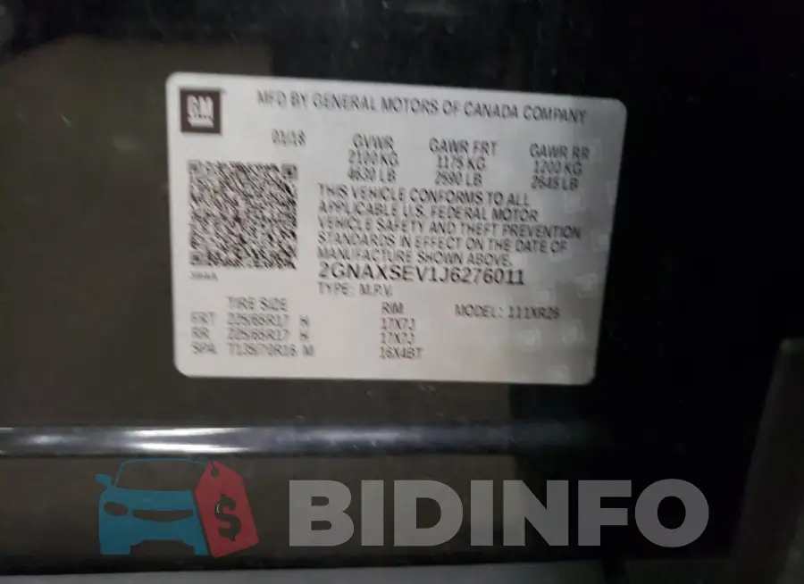 2GNAXSEV1J6276011 Photo# 13
