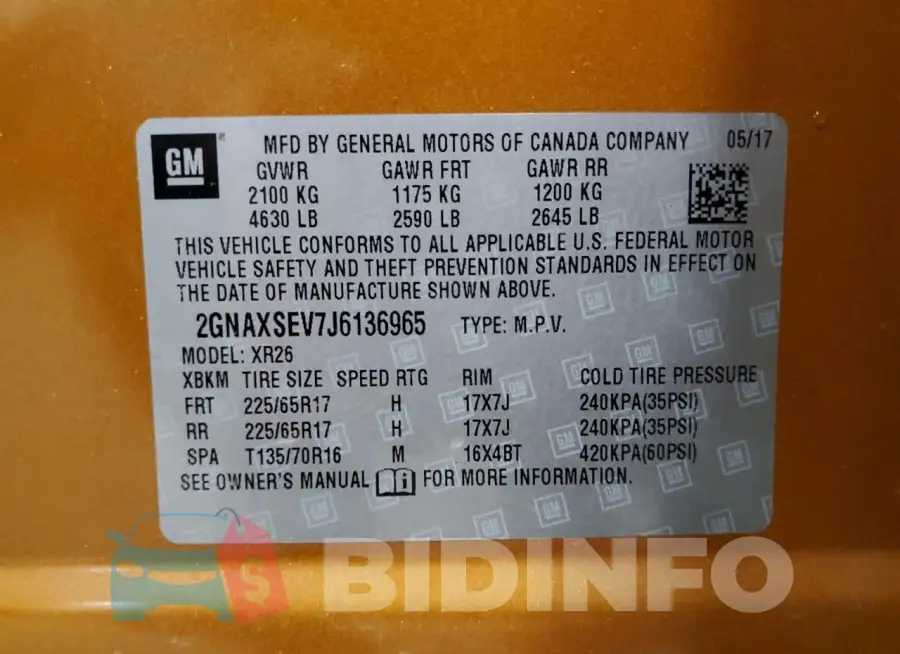 2GNAXSEV7J6136965 Photo# 13