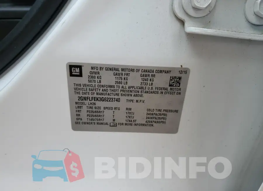 2GNFLFEK3G6223740 Photo# 13