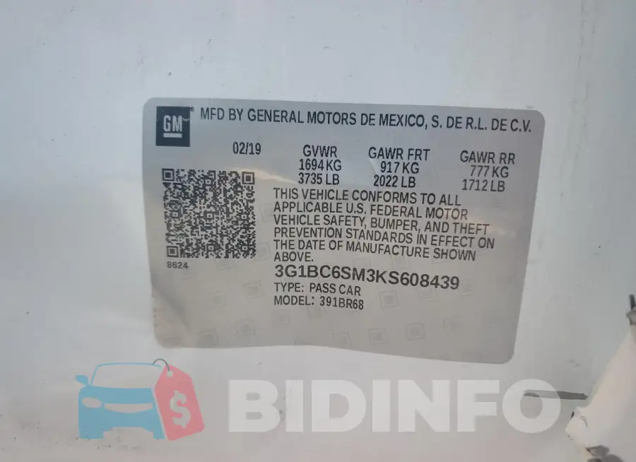 3G1BC6SM3KS608439 Photo# 12