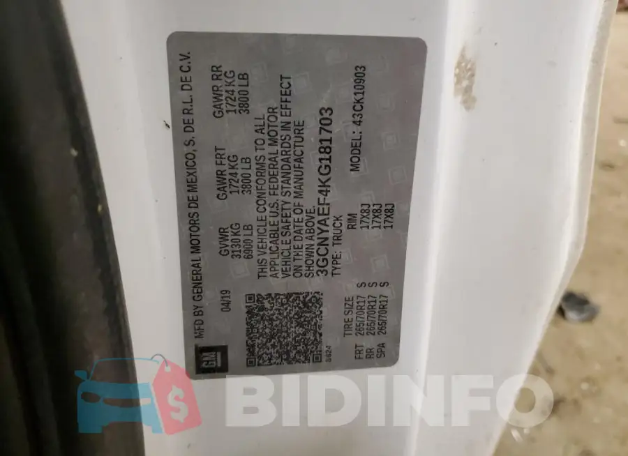 3GCNYAEF4KG181703 Photo# 13