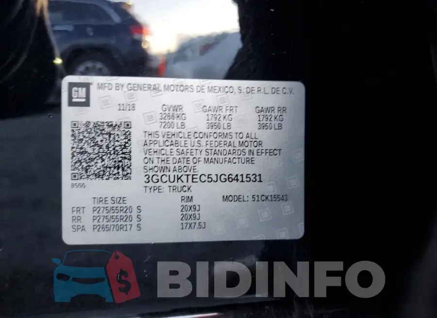 3GCUKTEC5JG641531 Photo# 12