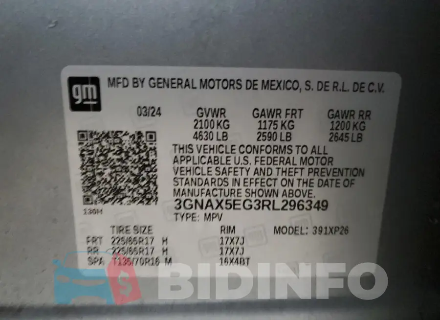 3GNAX5EG3RL296349 Photo# 14