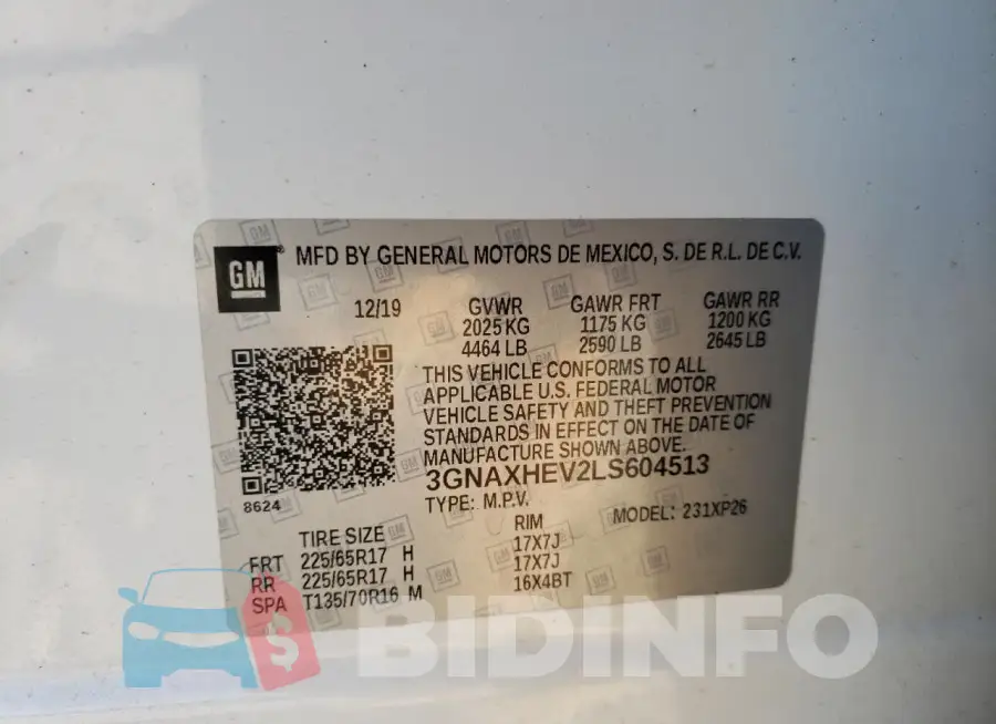 3GNAXHEV2LS604513 Photo# 14