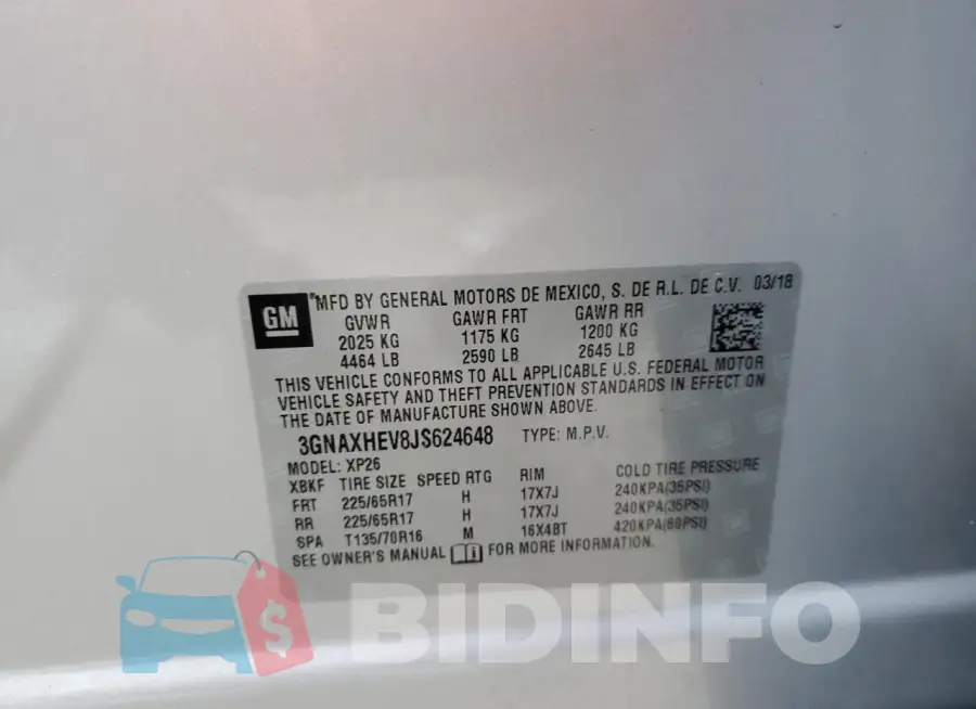 3GNAXHEV8JS624648 Photo# 13