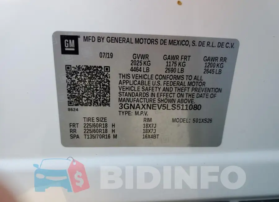 3GNAXNEV5LS511080 Photo# 13
