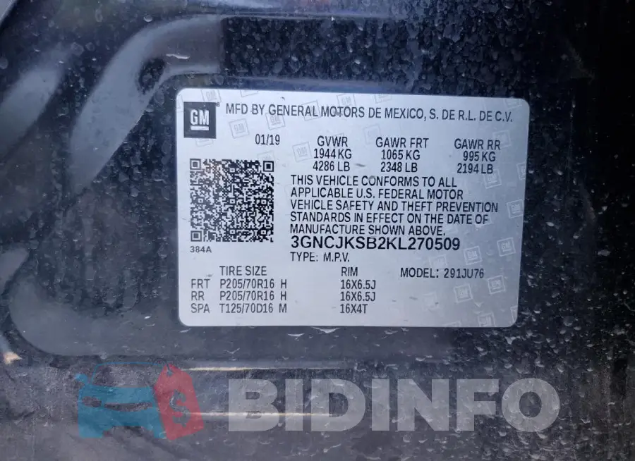 3GNCJKSB2KL270509 Photo# 13