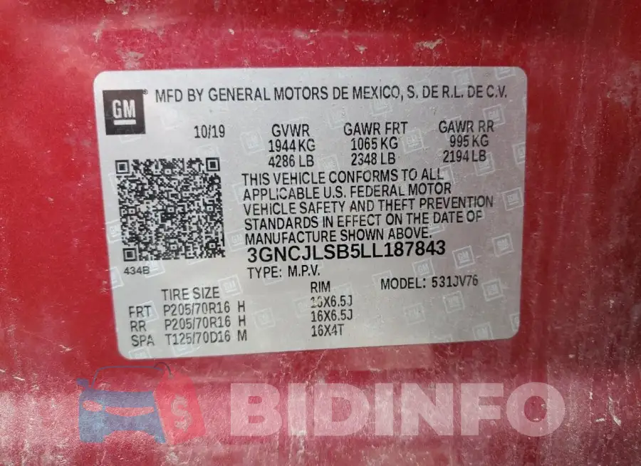 3GNCJLSB5LL187843 Photo# 13
