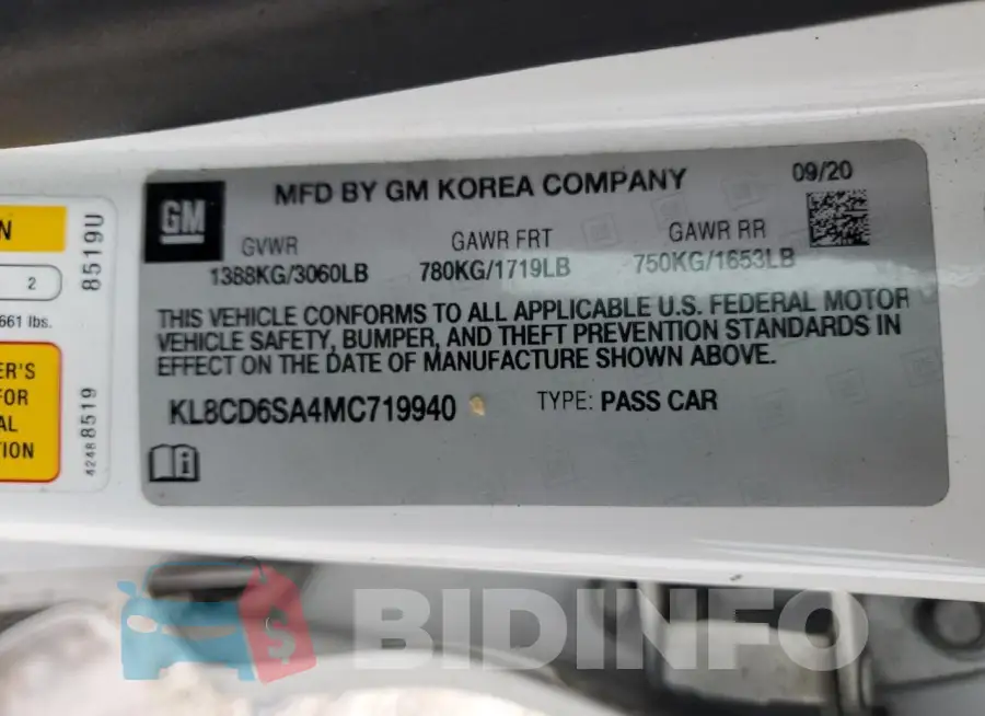 KL8CD6SA4MC719940 Photo# 13