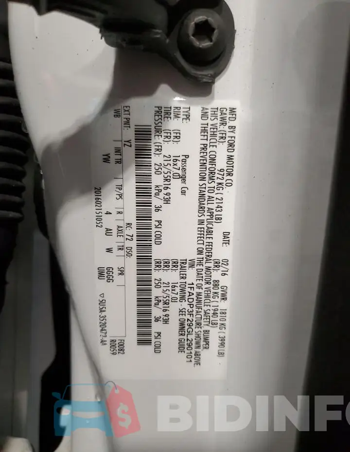 1FADP3F29GL290101 Photo# 12