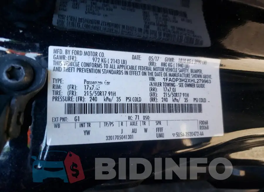 1FADP3H2XHL279963 Photo# 12