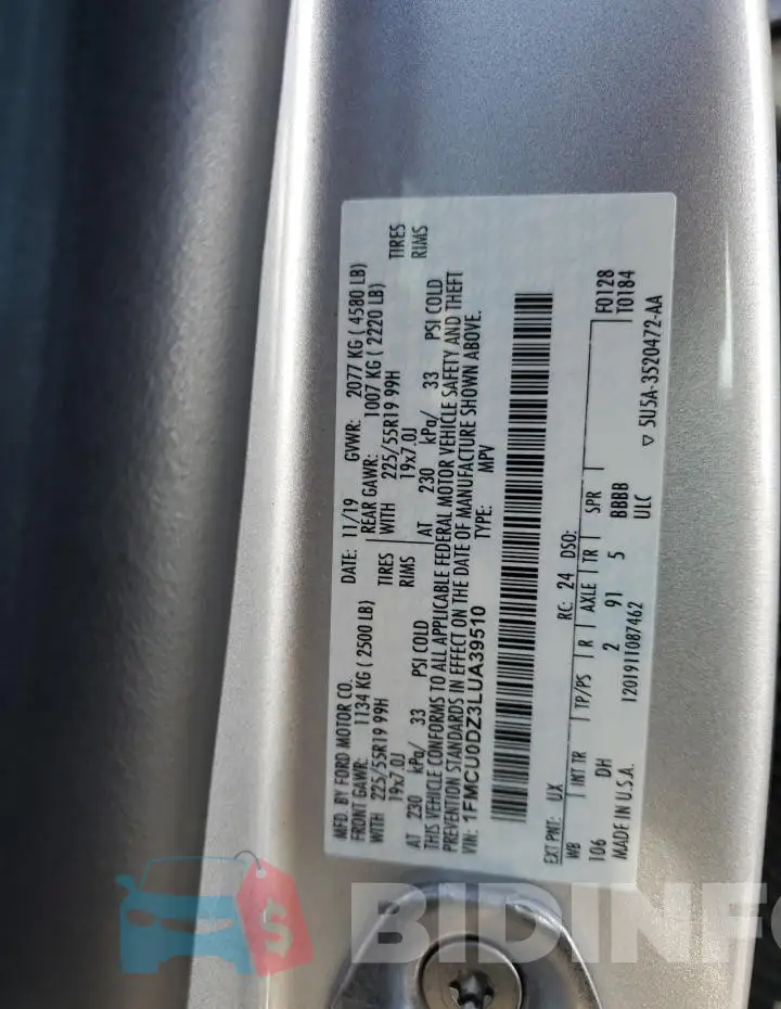 1FMCU0DZ3LUA39510 Photo# 13