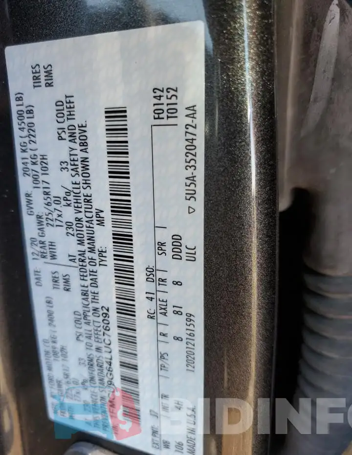 1FMCU9G64LUC76092 Photo# 13