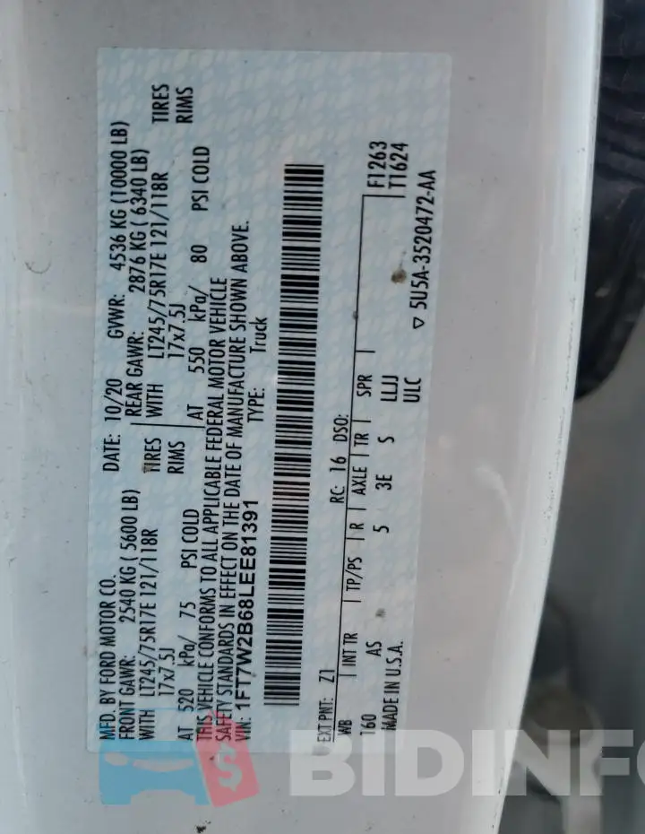 1FT7W2B68LEE81391 Photo# 12