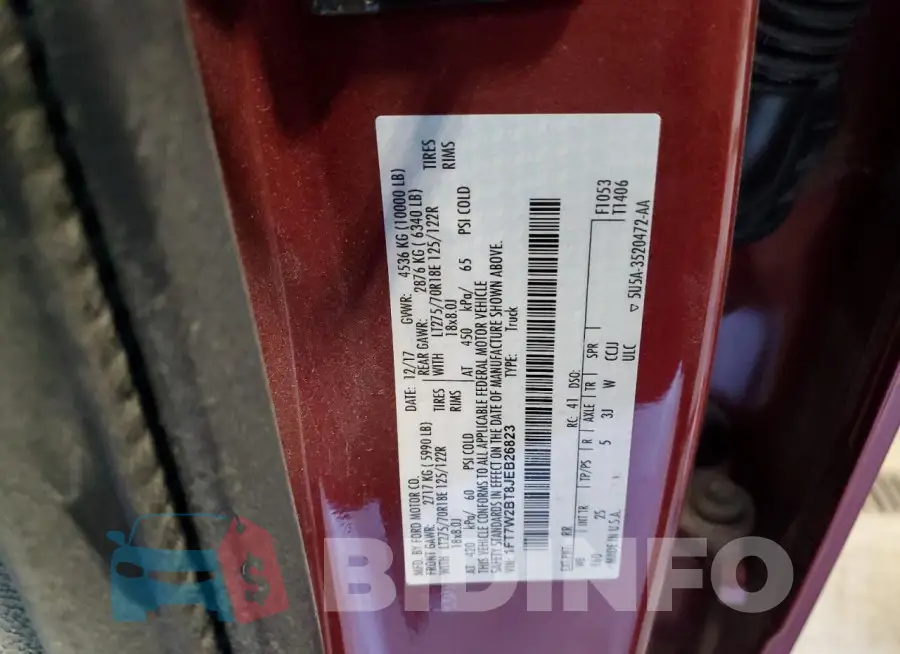1FT7W2BT8JEB26823 Photo# 12