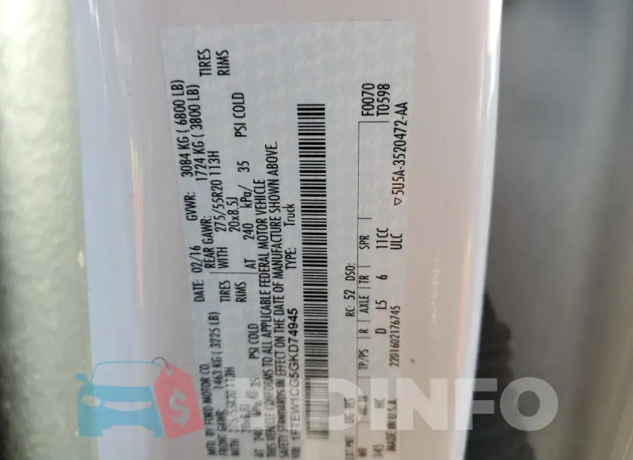 1FTEW1CG5GKD74945 Photo# 12