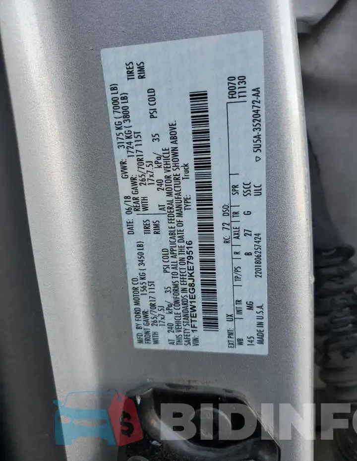 1FTEW1EG8JKE79516 Photo# 12