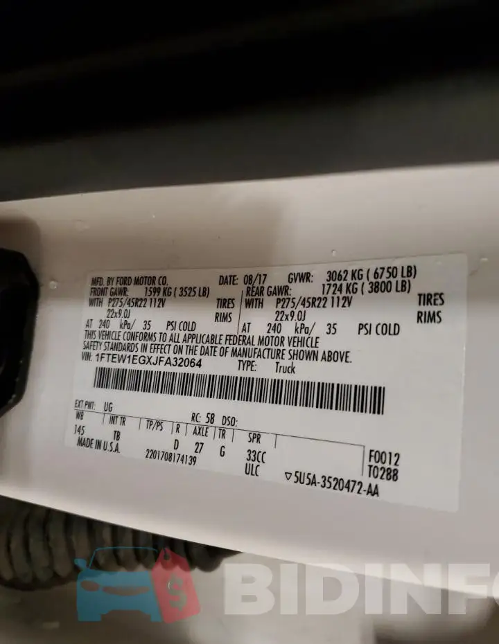 1FTEW1EGXJFA32064 Photo# 12