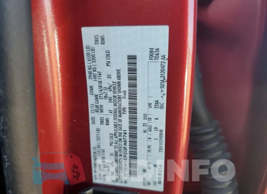 1FTEW1EP2GFA67741 Photo# 12
