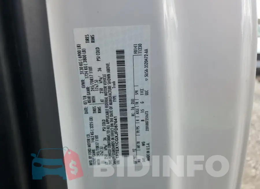 1FTEX1CGXJFD87641 Photo# 13