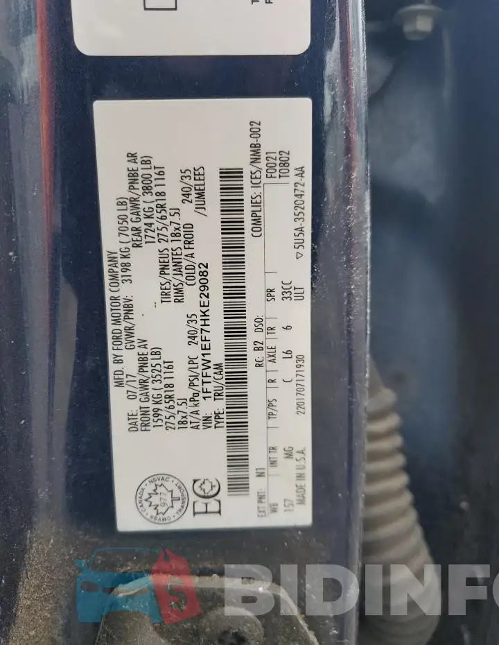 1FTFW1EF7HKE29082 Photo# 13