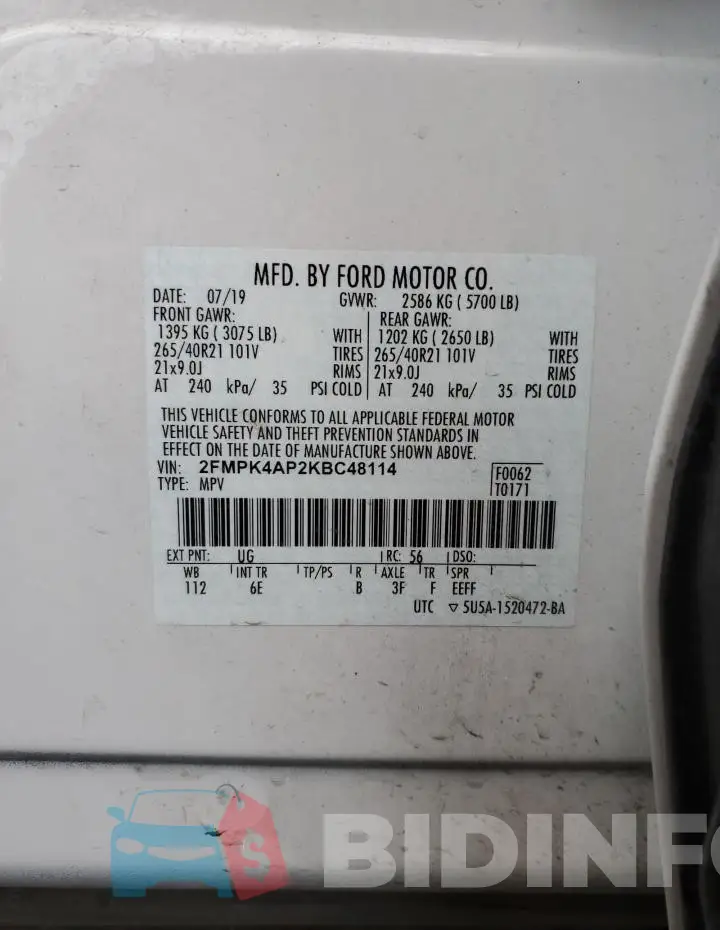 2FMPK4AP2KBC48114 Photo# 13