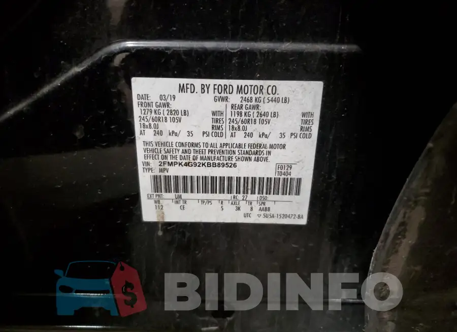 2FMPK4G92KBB89526 Photo# 12
