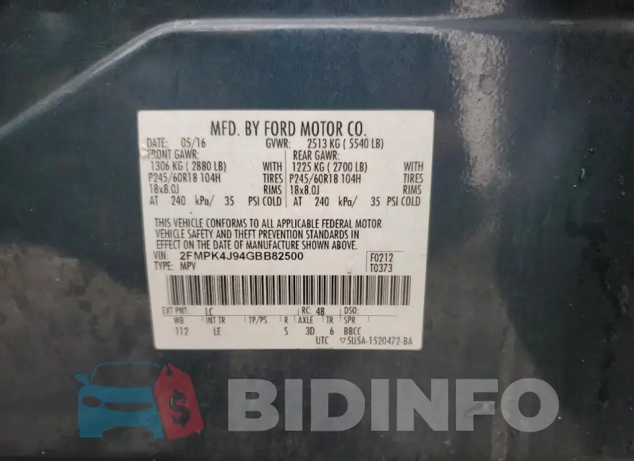 2FMPK4J94GBB82500 Photo# 12