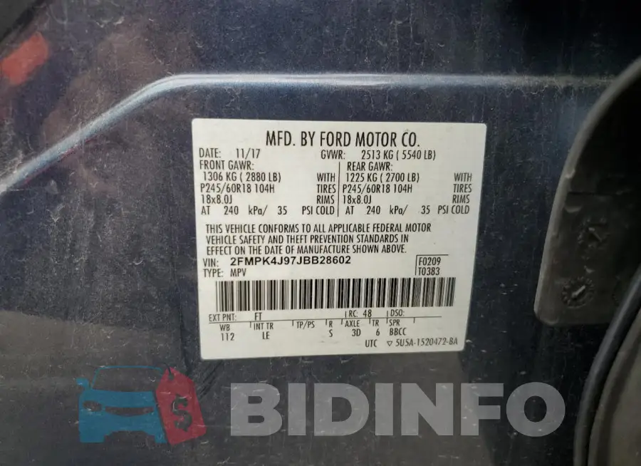 2FMPK4J97JBB28602 Photo# 13