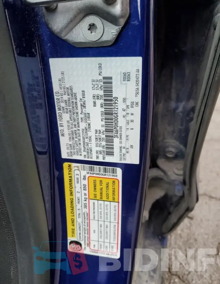 3FA6P0HD0GR121950 Photo# 12