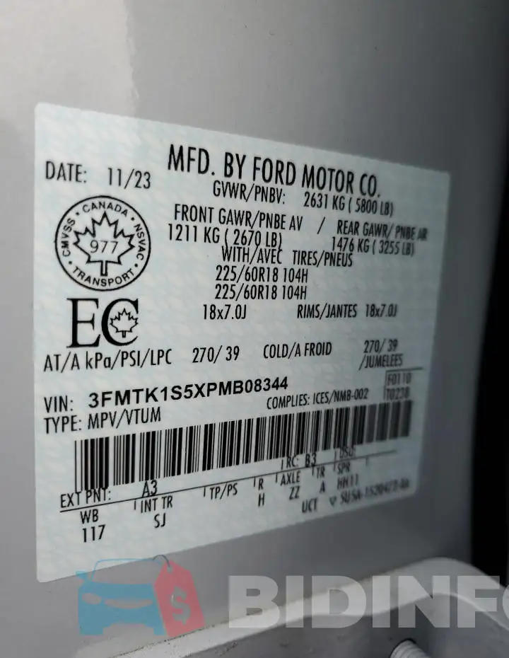 3FMTK1S5XPMB08344 Photo# 13