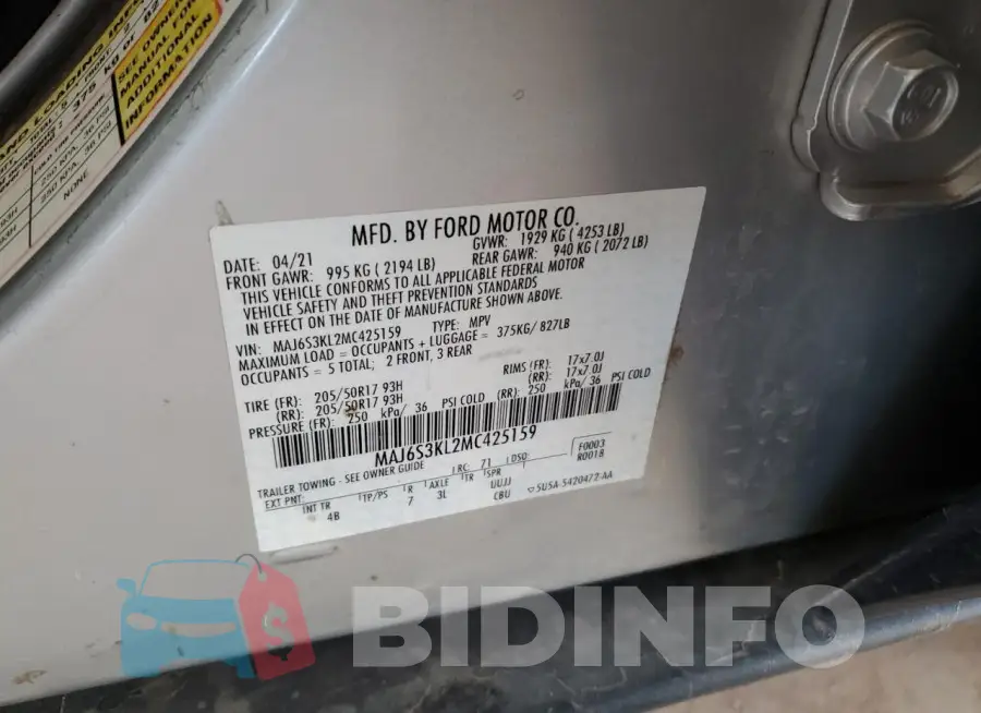MAJ6S3KL2MC425159 Photo# 13