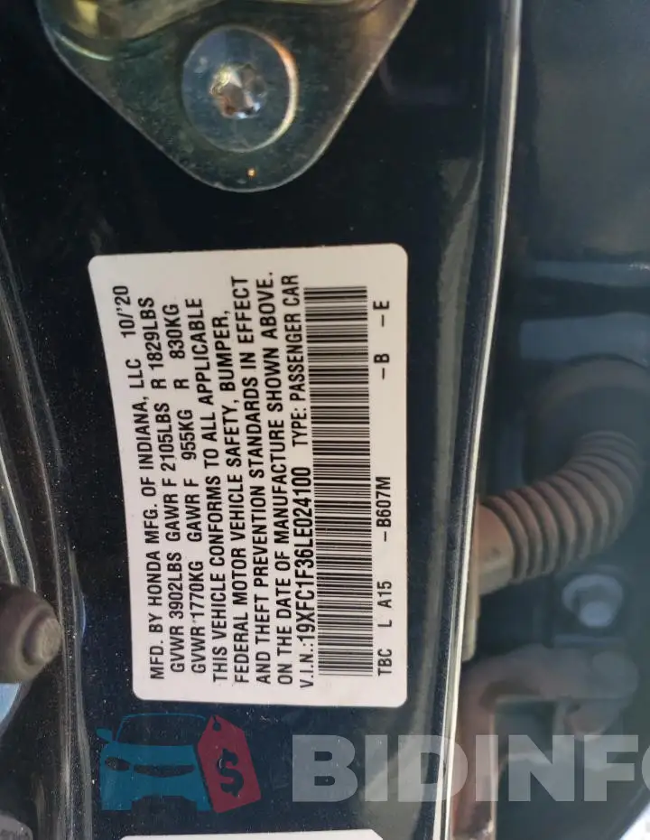 19XFC1F36LE024100 Photo# 12