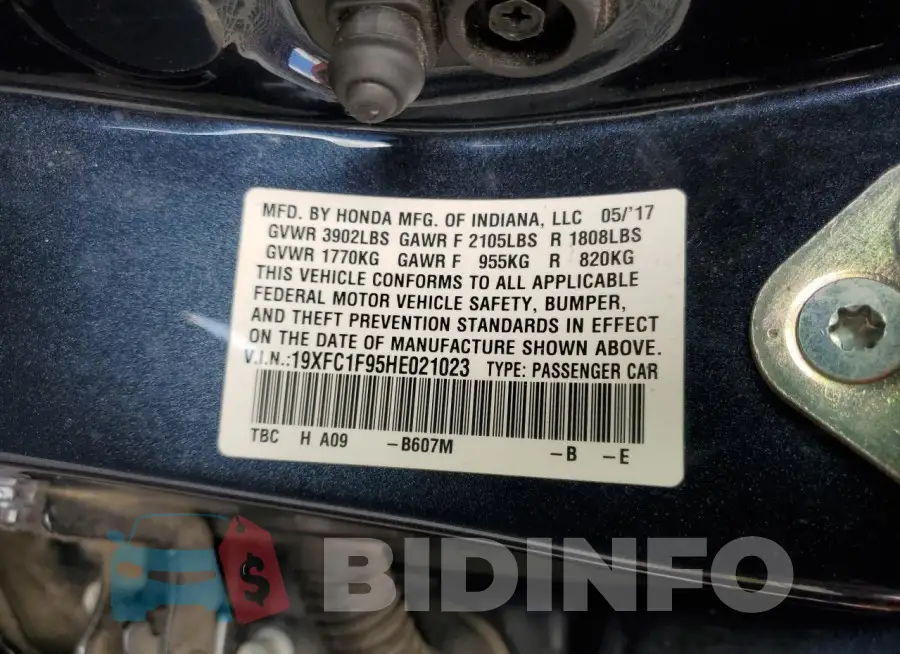 19XFC1F95HE021023 Photo# 13