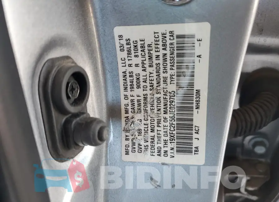 19XFC2F56JE029785 Photo# 12